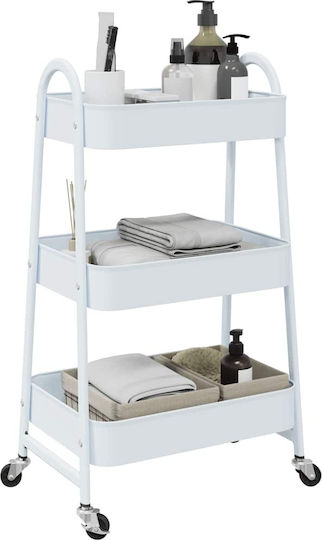 vidaXL Ραφιέρα Μπανιέρας Μεταλλική 42x41.5x77cm Λευκή