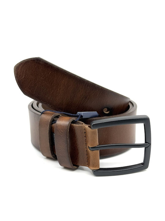 Breit Herren Gürtel Leder Tabac Braun