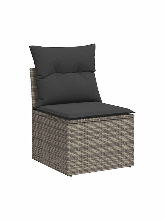 Two-Seater Outdoor Rattan Sofa With Cushions 55x55x69cm