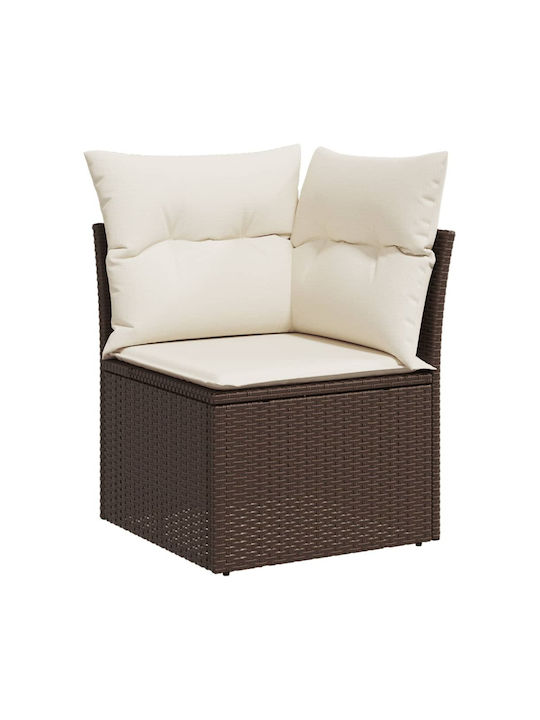 vidaXL Tree-Seater Outdoor Sofa Rattan with Cushions 55x55x69cm
