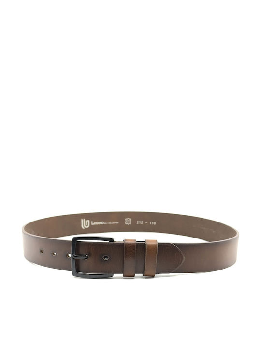 Breit Herren Gürtel Leder Tabac Braun