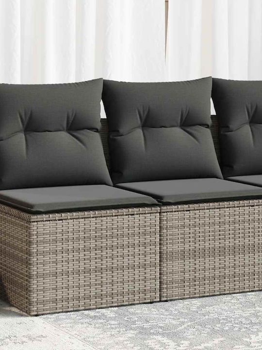 Two-Seater Outdoor Rattan Sofa With Cushions 55x55x69cm