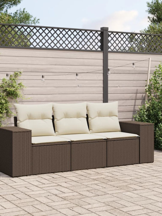 vidaXL Tree-Seater Outdoor Sofa Rattan with Cushions 55x55x69cm