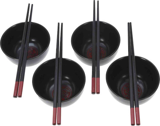 Excellent Houseware Μπωλ Σερβιρίσματος Στρογγυλό Κεραμικό Μαύρο με Διάμετρο 10.5εκ. 8τμχ