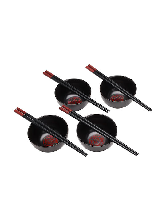 Excellent Houseware Μπωλ Σερβιρίσματος Στρογγυλό Κεραμικό Μαύρο με Διάμετρο 10.5εκ. 8τμχ
