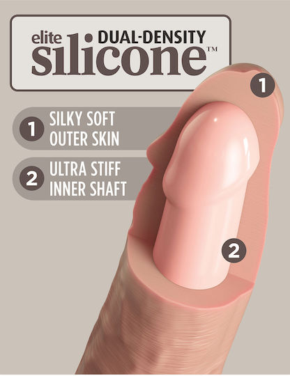 King Cock Dual Density Ρεαλιστικό Dildo με Βεντούζα Nude 15cm
