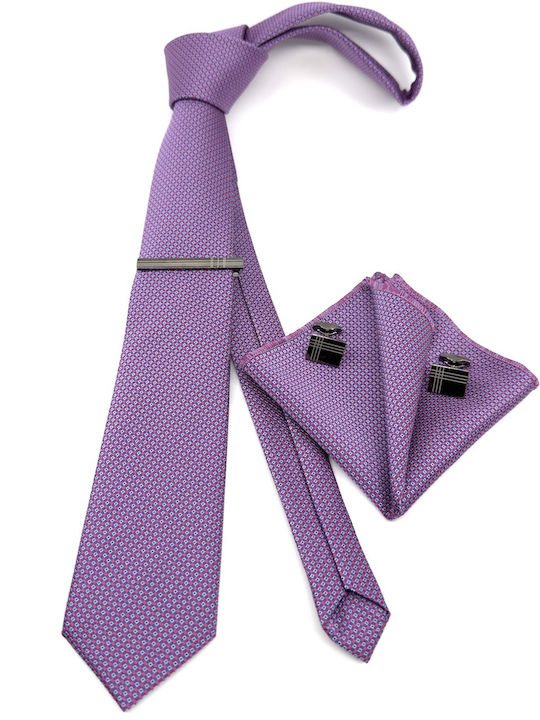 Legend Accessories Herren Krawatten Set Gedruckt in Rosa Farbe