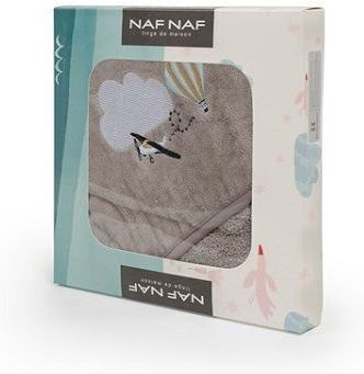 Naf Naf Βρεφική Κάπα-Μπουρνούζι με Κουκούλα Little Γκρι