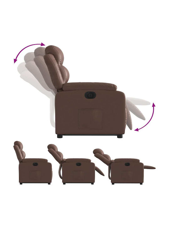 Relax Armchair with Footstool from Leatherette Coffee 75x92.5x100cm