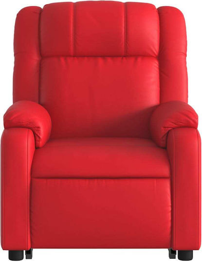 Relaxsessel Friseurwaschbecken mit Fußhocker aus Kunstleder Red 77x95x99cm