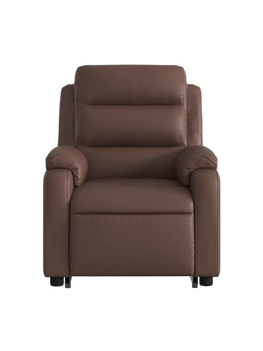 Fotoliu Relax Masaj cu Puf din Piele Ecologică Maro 75x92.5x100cm