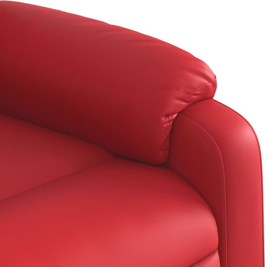 Relax Armchair Massage with Footstool from Leatherette Red 77x95x99cm
