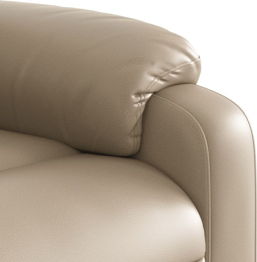 Relax Armchair with Footstool from Leatherette Cappuccino 75x92.5x100cm