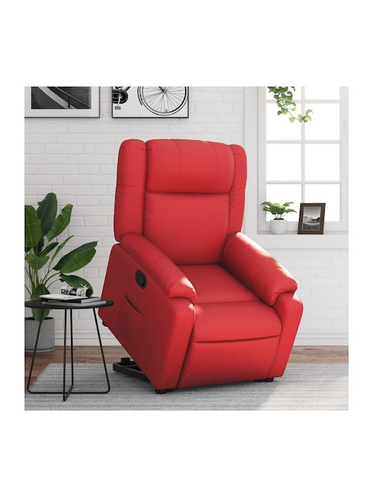 Sessel mit Fußhocker aus Kunstleder Red 77x95x99cm