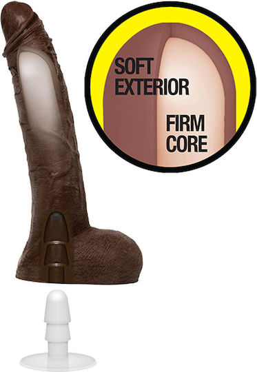 Vac U Lock Jason Luv Ultraskyn Cock With Removable Suction Cup Ρεαλιστικό Dildo με Όρχεις και Βεντούζα Chocolate 25cm