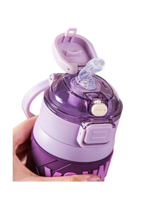 Water Bottle Stainless Steel 600ml Purple