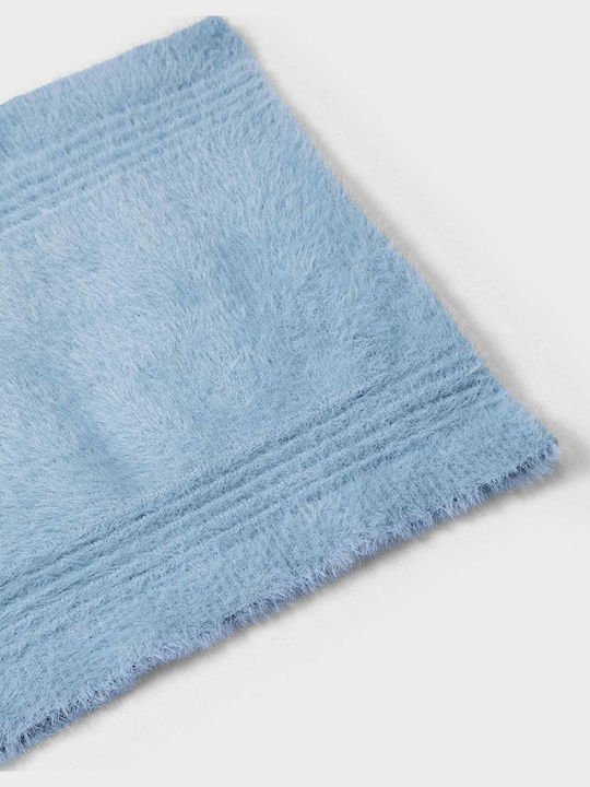 Hat Kids Beanie Set with Scarf Knitted Light Blue