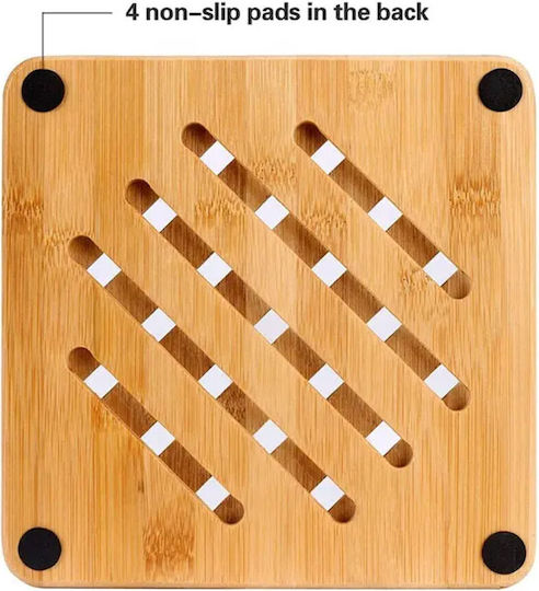 Bamboo Unterstützung Pufo Küchen Heiße Gerichte Töpfe Pfannen 18,5 cm Braune