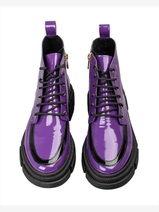 Stiefeletten Damen Lila