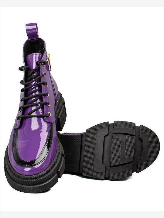 Stiefeletten Damen Lila
