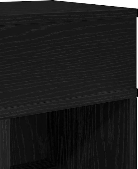 Nachttisch Schwarz 25x31x66cm