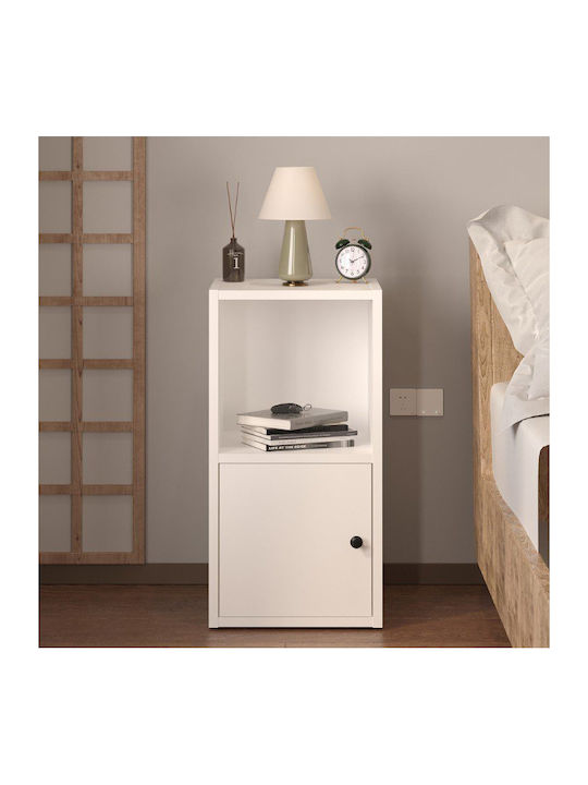 Bedside Table Vito Wooden White 34x30x66.4cm GP041-0088 1