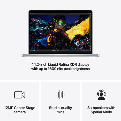 Apple MacBook Pro 14" (2024) 14.2" Retina Display 120Hz (M4-Maxim 14 nuclee/36GB/1TB SSD) Argint (Tastatură UK)