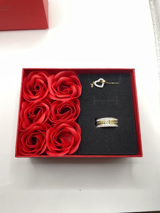 Set mit Halskette & Ring aus Stahl