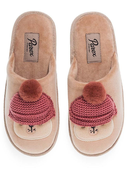 Parex Winter Women's Slippers in Beige color