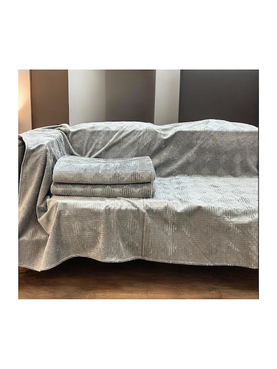 Linea Home Vendome Four-Seater Sofa Throw Jacquard 180x320cm Gray