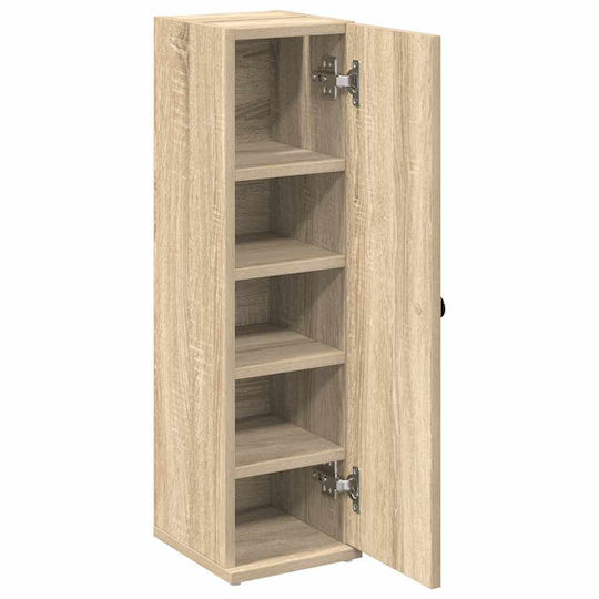 vidaXL Wall Hung Cabinet Bathroom Column Cabinet L20.5xD22xH72cm Oak
