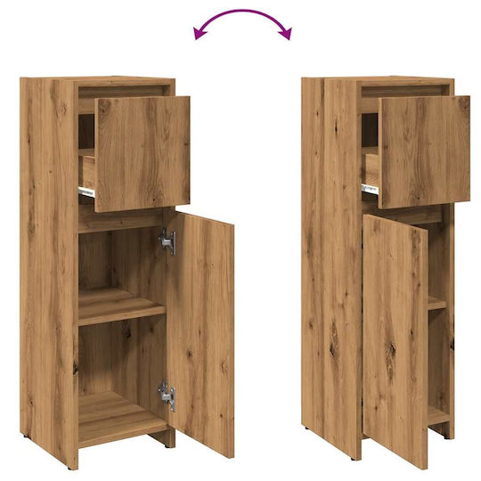 vidaXL Cabinet de baie L30xA30xÎ95cm Stejar