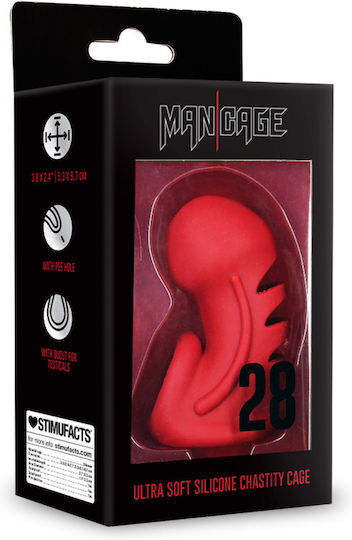 Mancage Κλουβί Πέους σε Κόκκινο Χρώμα
