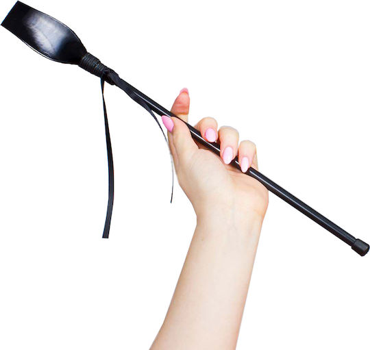 Secretplay Black Patent Leather Riding Crop Paddle in Black Color
