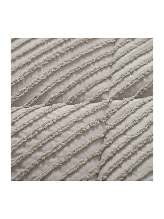 Saray Home Σετ Πάπλωμα Υπέρδιπλο με Γέμιση Microfiber 220x240εκ. Ruffles Μπεζ 3τμχ 200 GSM