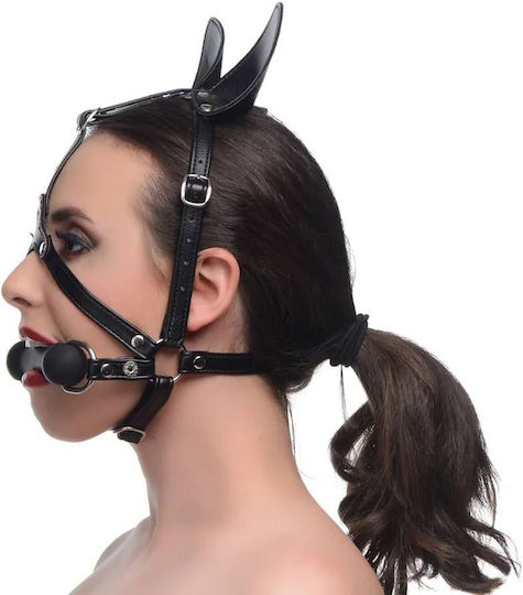 XR Master Series Dark Horse Pony Head Harness Knebel in Schwarz Farbe