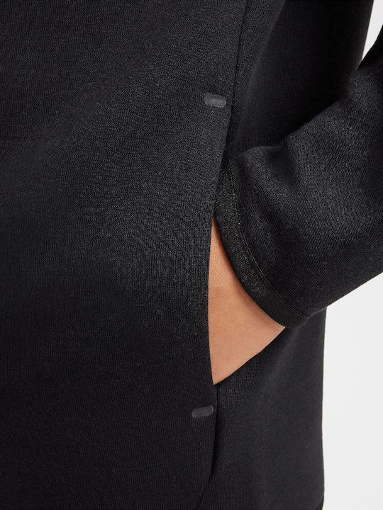 Athletic Kids Cardigan Cotton with Hood Black Sportswear
