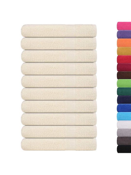 vidaXL 10pc Bath Towel Set 80x200cm. Cream