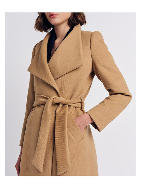 Femeie Camel Palton cu Curea
