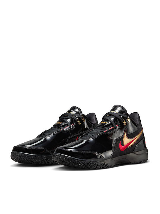 LeBron NXXT Genisus Low Basketball Shoes Black / Metallic Gold / University Red