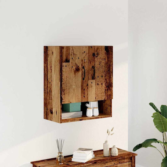Hängeschrank fürs Wohnzimmer aus Spanplatte Altholz 60x31x70cm