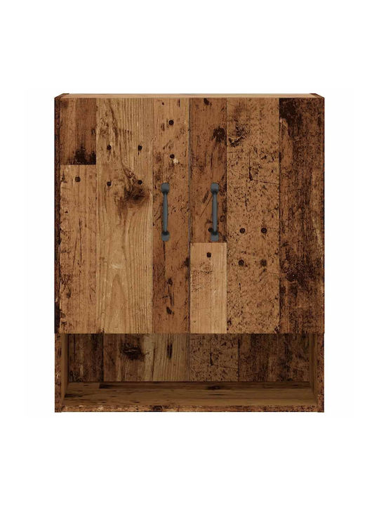 Wand Wohnzimmer Vitrine aus Spanplatte Alt Holz 60x31x70cm