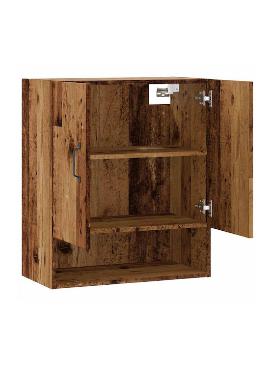Wand Wohnzimmer Vitrine aus Spanplatte Alt Holz 60x31x70cm