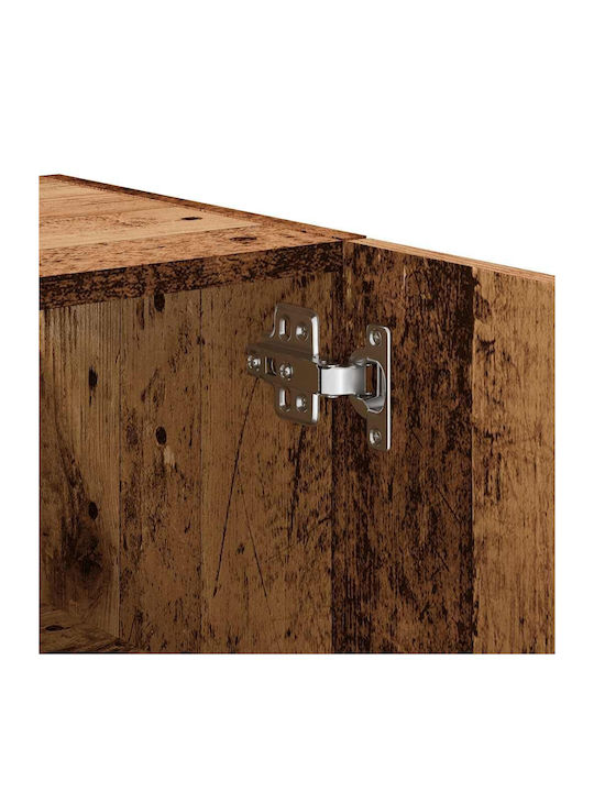 Wand Wohnzimmer Vitrine aus Spanplatte Alt Holz 60x31x70cm