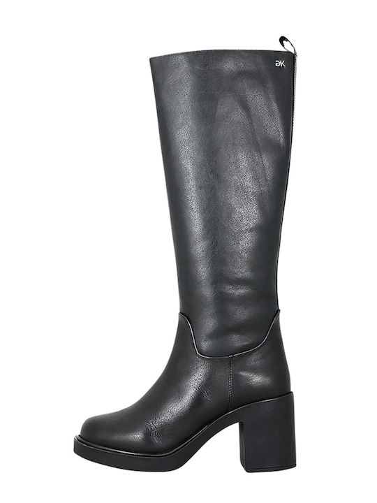 Gianna Kazakou Leather High Heel Women's Boots Bayne Black