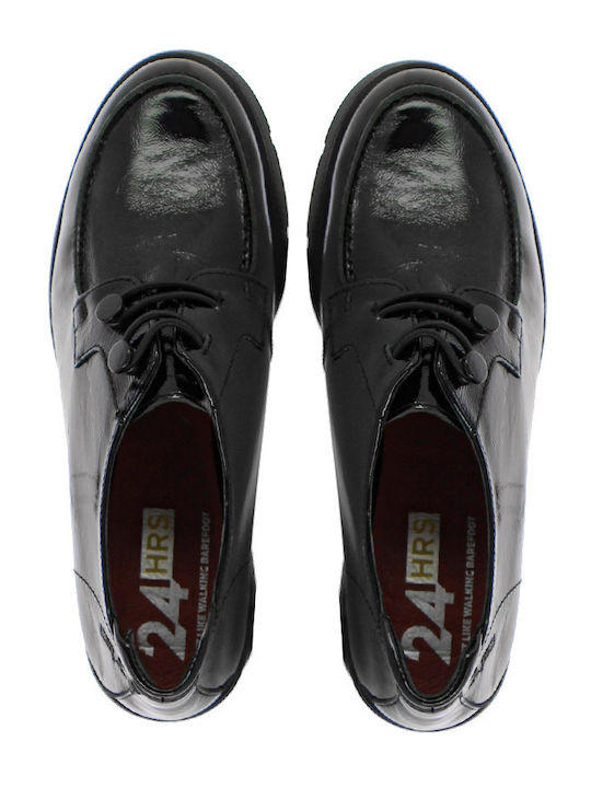Leder Pumps mit Mittelhohem Absatz Schwarz