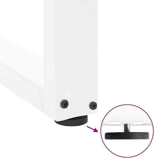 vidaXL Metallic Furniture Leg 2 Pieces Suitable for Table / Coffee Table / Office 100x72cm White