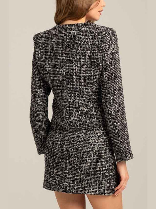 Mind Matter Long Women's Blazer Gray