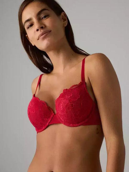 Ysabel Mora Push Up Bra Underwire red