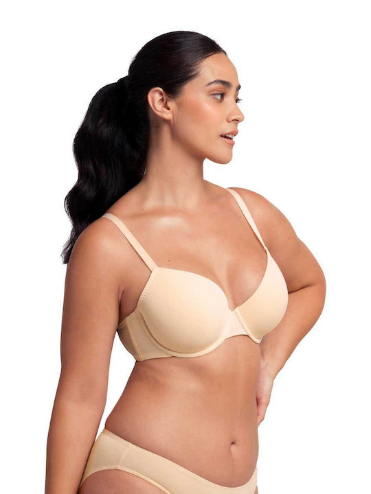 Demi Sticker Sticker Bra Underwire Red & Beige